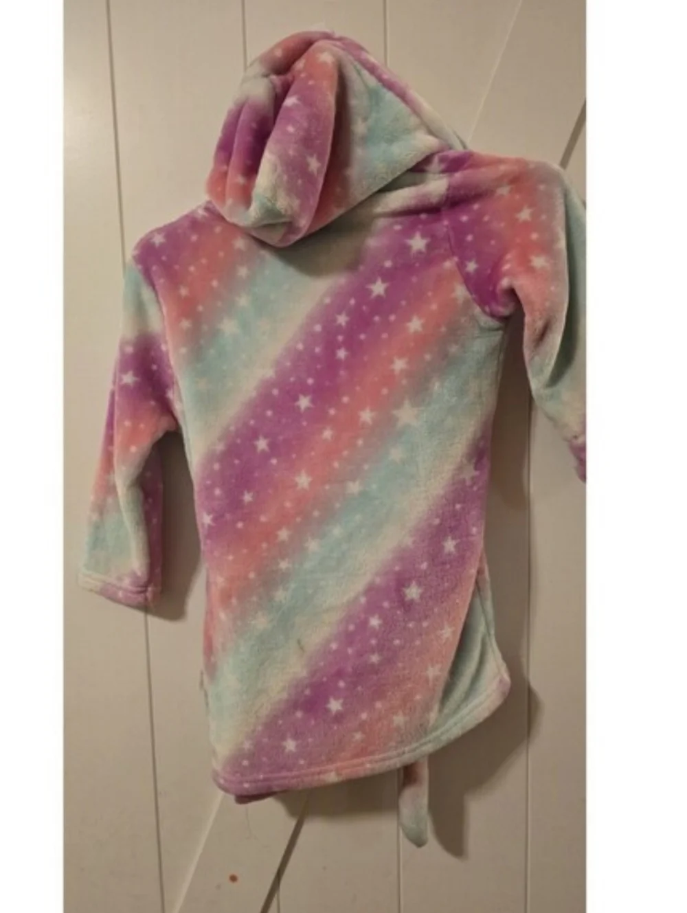Girls' Kids Cuddl Duds Plush PinkPurple Tie-Dye Robe, Size S (7/8).Soft & Coz